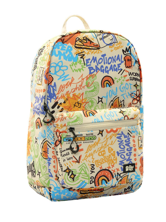 The Souled Store Emotional Baggage Backpacks | 19.47L Rugged Cotton Canvas Laptop Bag | 15.5 Inch Tech Sleeve & Luggage Strap | Premium Travel & College Rucksack for Men & Women