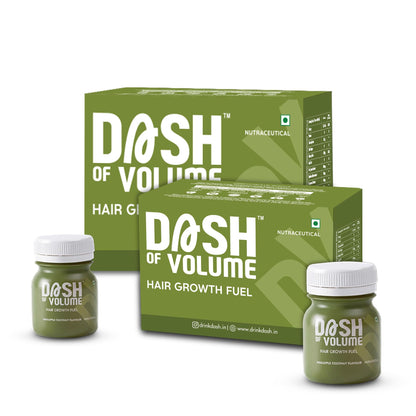 DASH OF VOLUME Hair Growth Shots | Targets Hair Thinning, Hair Fall & Weak Roots | Supports Hair Growth & Volume | Pack Of 6 (6x60 ML) Wellness Shots