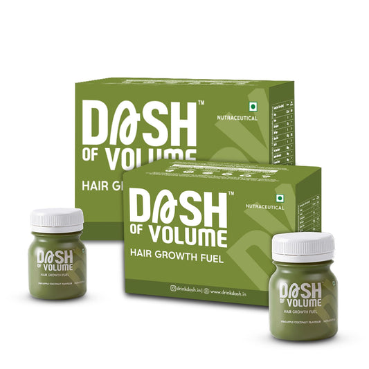 DASH OF VOLUME Hair Growth Shots | Targets Hair Thinning, Hair Fall & Weak Roots | Supports Hair Growth & Volume | Pack Of 6 (6x60 ML) Wellness Shots