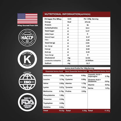 Fitspire Fit Super Pro Whey Protein With 2 Energy Bar & Shaker For Men- image 6