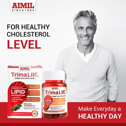 AIMIL TrimaLIP Cholesterol Lowering Tablets, 60 Tablets per Pack, For Healthy Cholesterol Levels