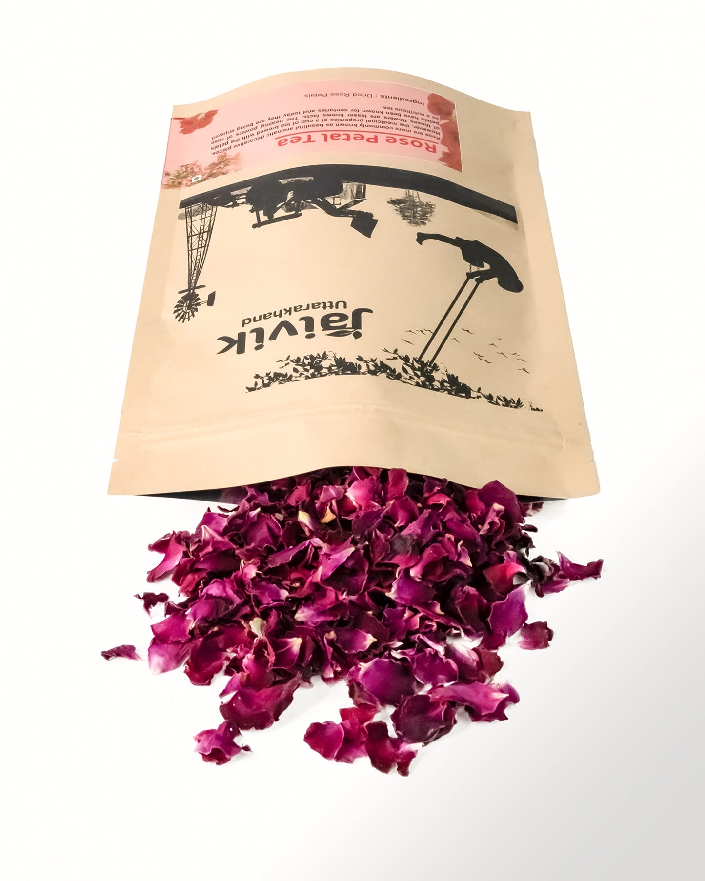 Jaivik Uttarakhand - Whole Rose Petals Tea (50 g), Organically Healthy, Natural Grown, Pack of 1