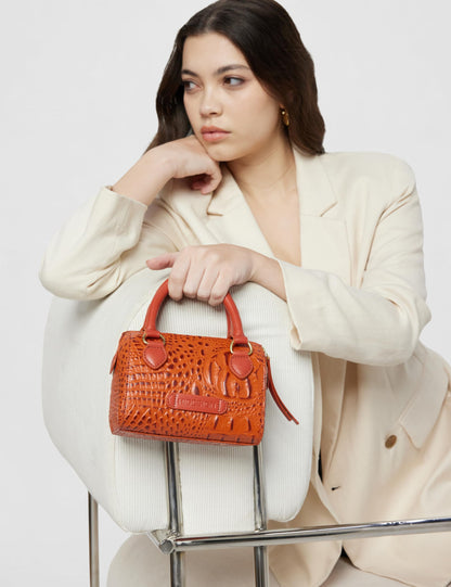 Hidesign Women Shoulder Bag (Orange)
