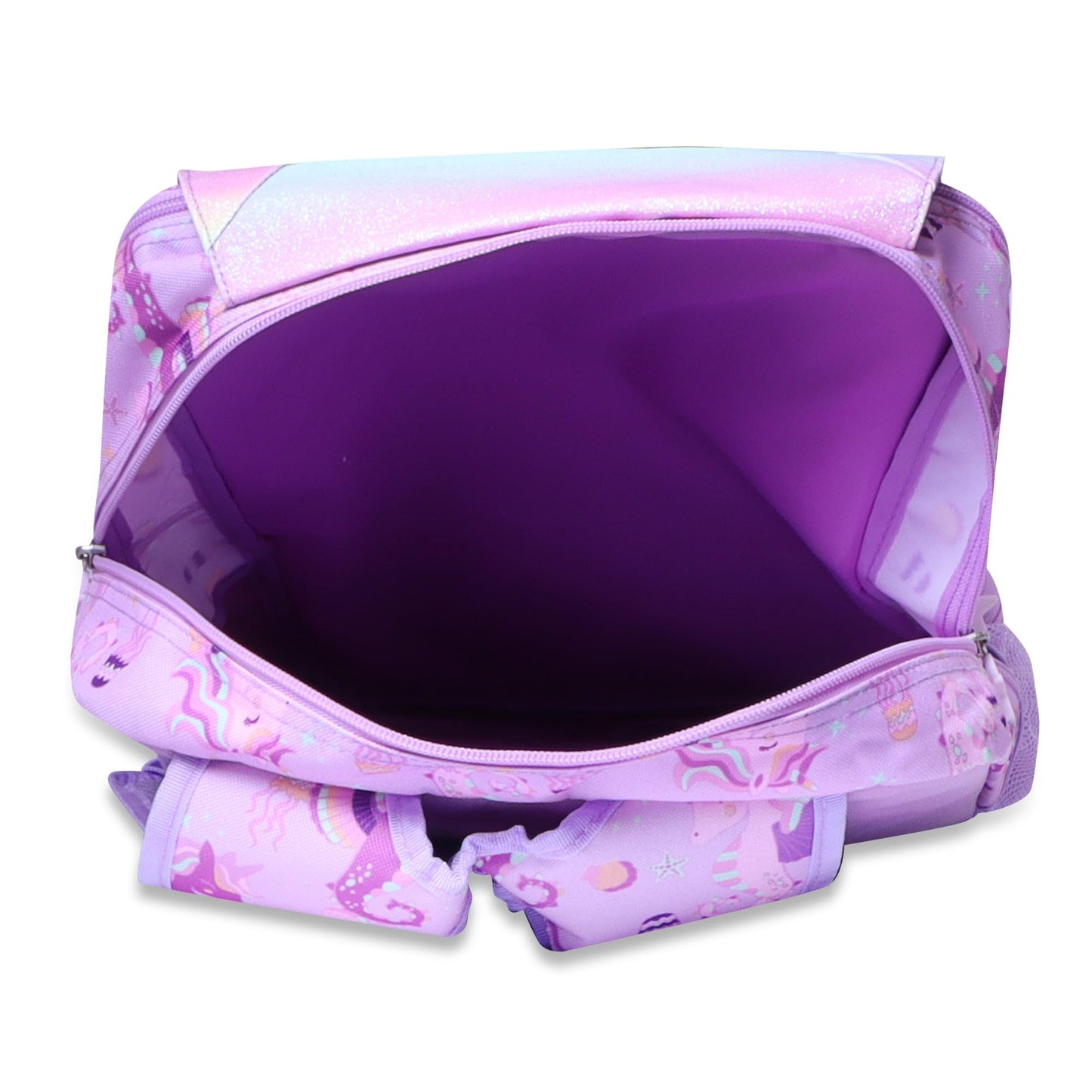 HAMSTER LONDON Twinkle Horn Unicorn Backpack Jumbo –15.9L Spacious Purple Backpack| Durable PU Material, Water-Resistant | 3 Zipped Compartments & Padded Straps(L12cm x W5cm x H17cm)