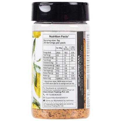 urban platter Lemon Pepper Seasoning Mix Shaker Jar, All Natural, Zesty & Lively, 100 g