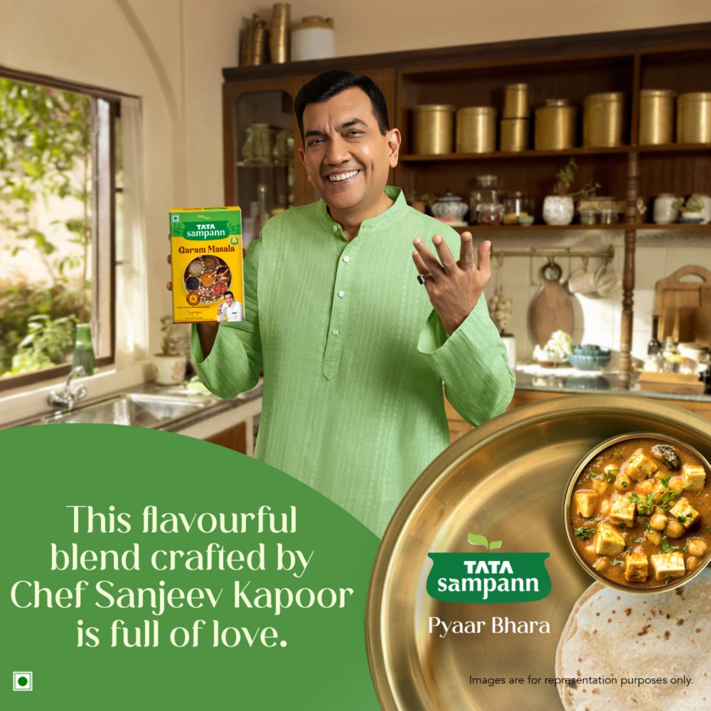 Tata Sampann Garam Masala Powder with Natural Oils, 100g, Crafted by Chef Sanjeev Kapoor, With Chef’s Exclusive Tip, Rich Aroma & Flavour
