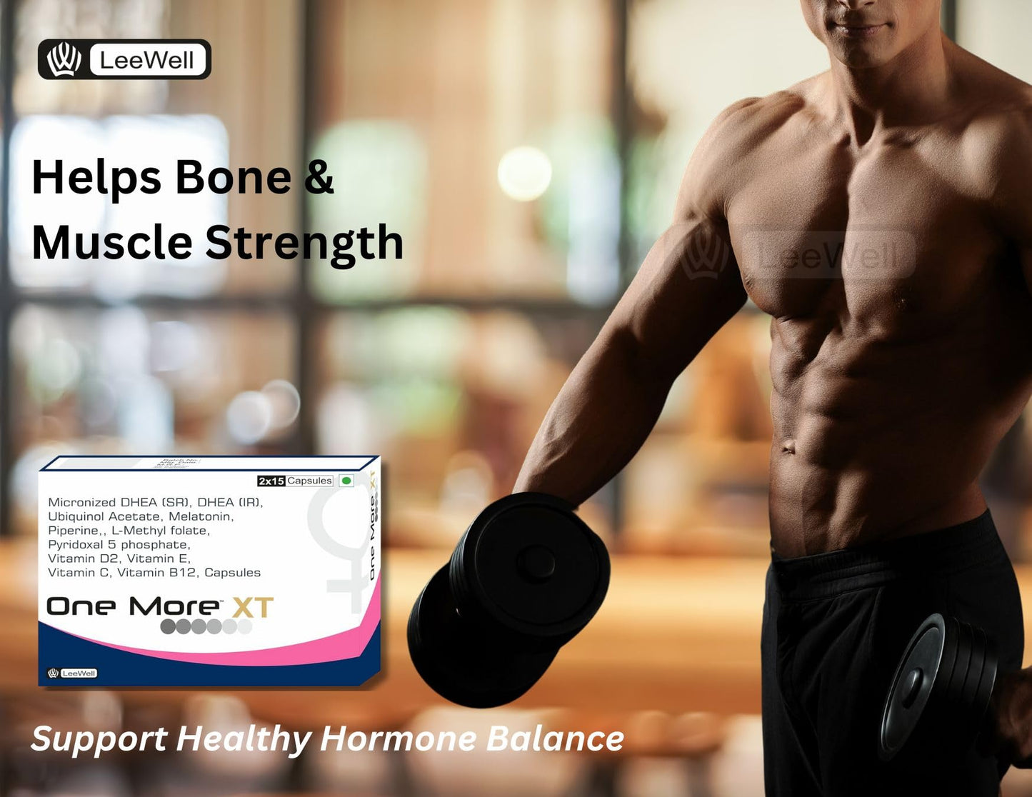 One More XT Sustained Release DHEA 75mg | Dehydroepiandrosterone 75mg (25mg IR+50mg SR) | Ubiquinol Acetate (Coenzyme Q10), Melatonin, L methyl folate, Vitamin E, C, D2, B12, B6, Piperine for men & women -30 Capsules