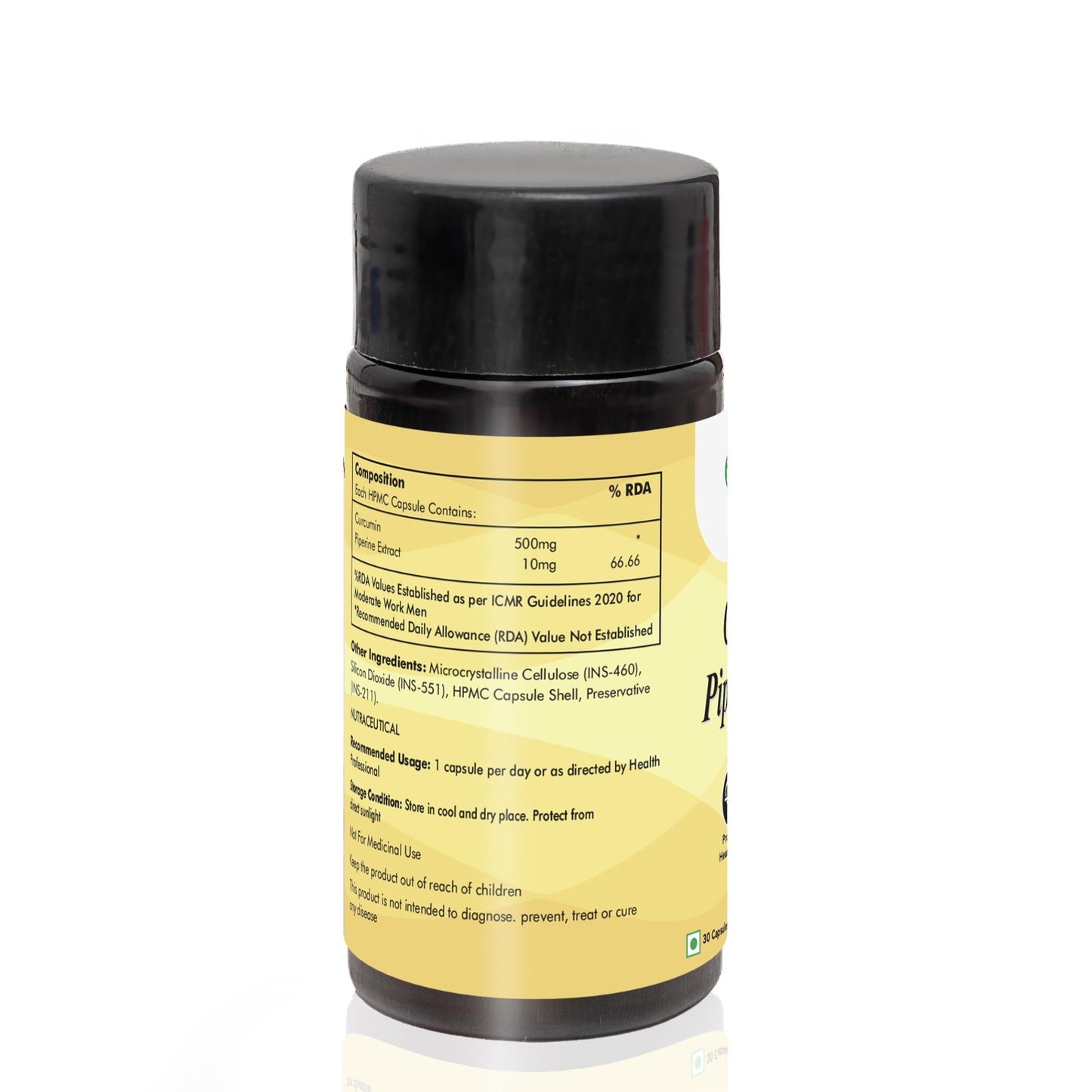 Ventin Organics Climin Curcumin with Piperine Capsules |30 N | Anti-Inflammatory, Antioxidant, Boosts Immunity, Supports Heart, Joint and Muscle Health | All Natural & Safe
