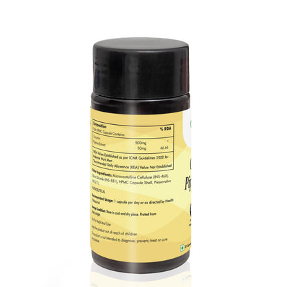 Ventin Organics Climin Curcumin with Piperine Capsules |30 N | Anti-Inflammatory, Antioxidant, Boosts Immunity, Supports Heart, Joint and Muscle Health | All Natural & Safe
