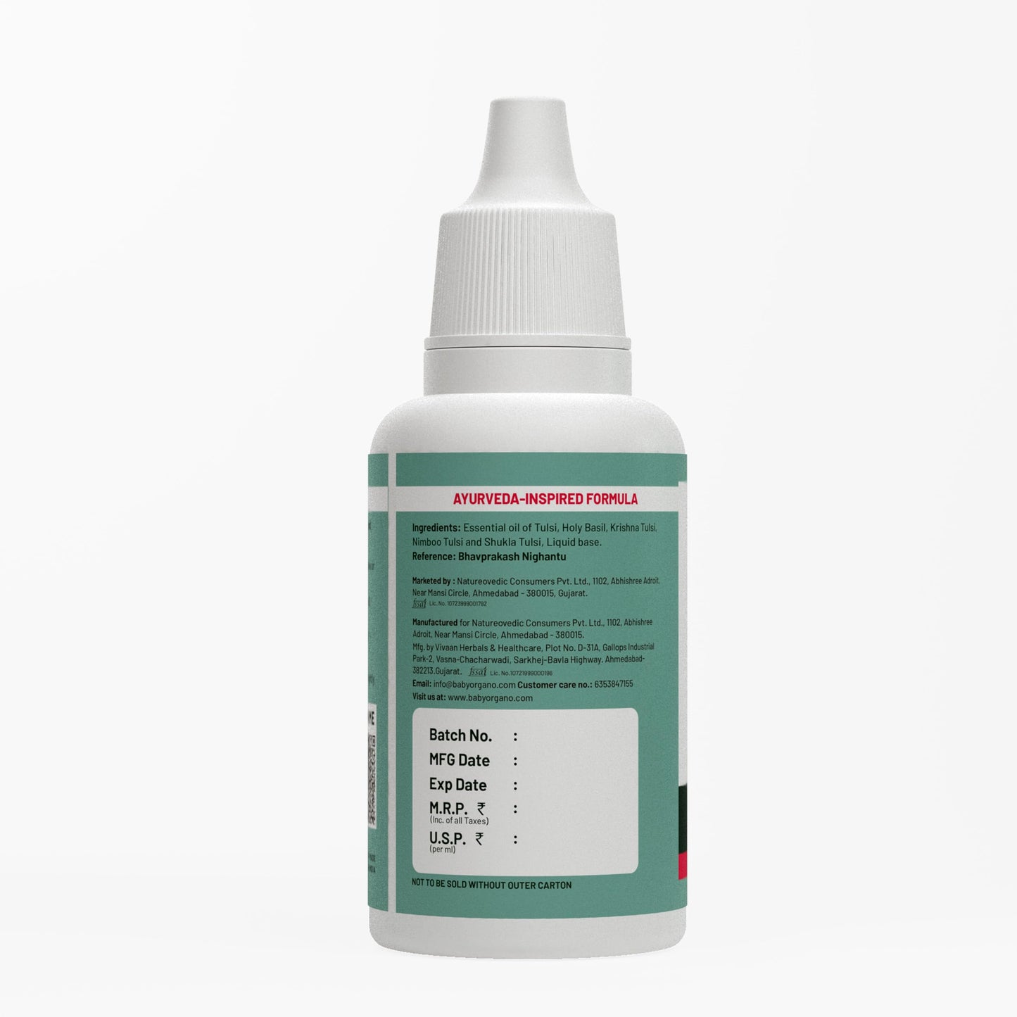 BabyOrgano PanchTulsi Drops Contains Extracts of 5 Rare Tulsi | Boosts Immunity | Cough And Cold Relief | 100% Ayurvedic | Builds Respiratory Health