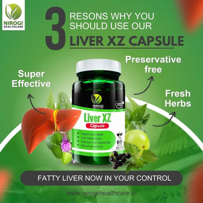 Nirogi healthcare - Natural Supplement Liver XZ Revive Your Liver Ayurvedically Capsule (Pack of 2)