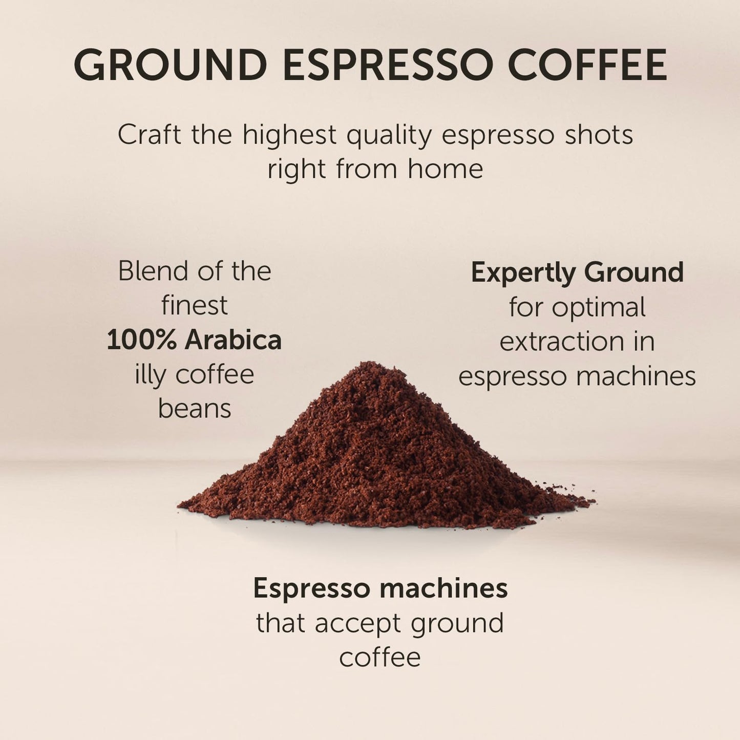 Illy Espresso Dark Roast Ground Coffee - 125g(4.4oz)
