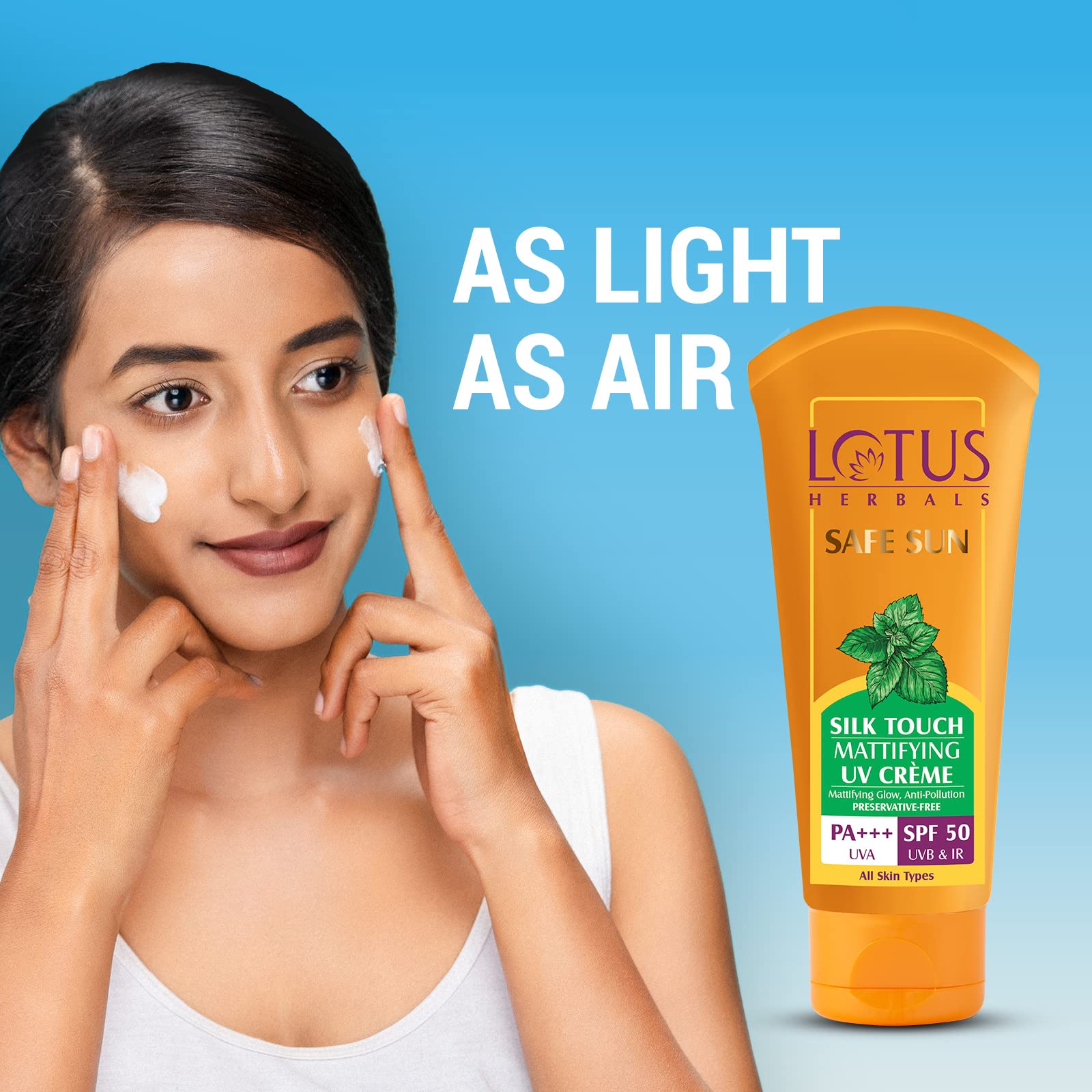 Lotus Herbals Safe Sun Silk Touch Mattifying Uv Screen Crème Spf 50| Pa- image 5
