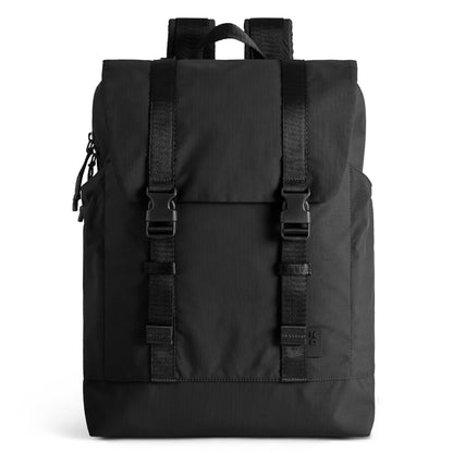 DailyObjects Taiga Backpack (19L) Ultra Light Office/Travel Laptop Backpack (19L) for Men & Women with 15inch Compartment, Water-Repellent, MultiPocket, Bottle Holders with Trolley Strap- Basalt Black