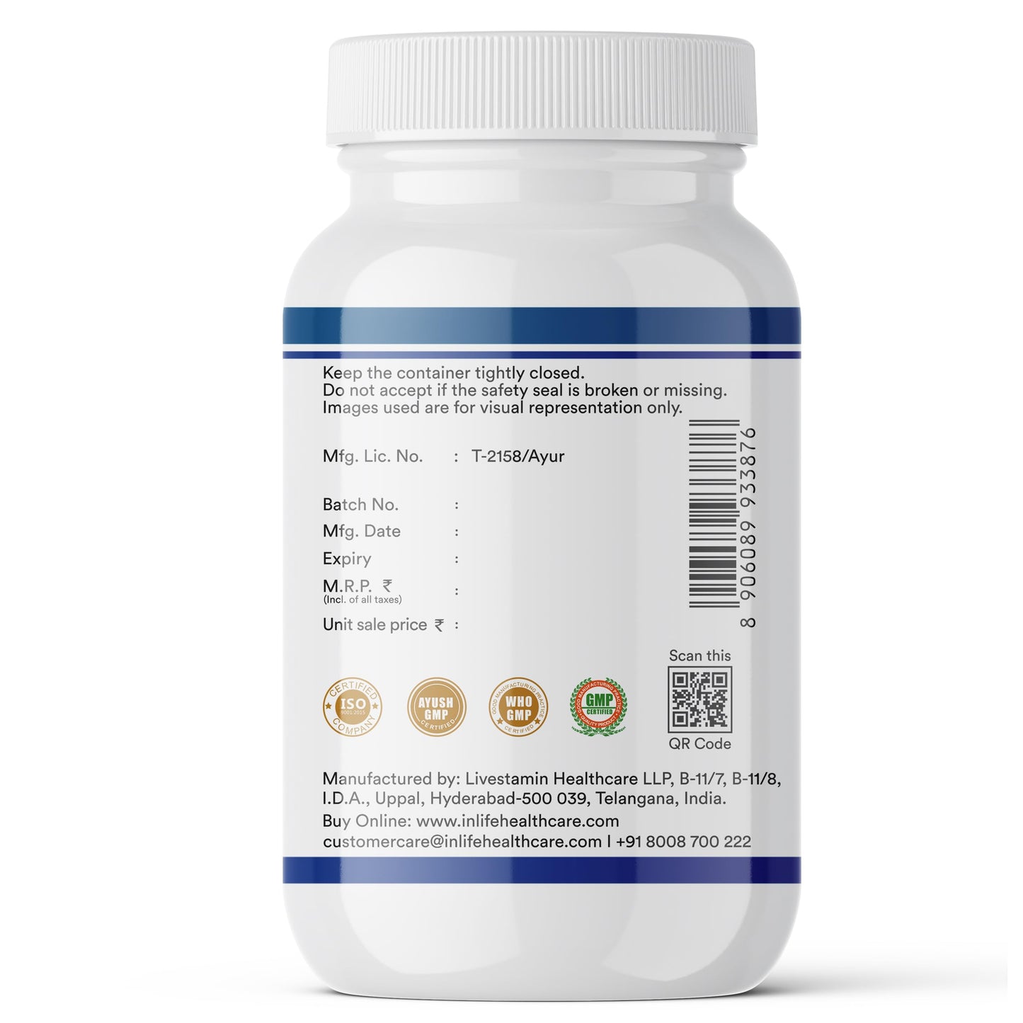 INLIFE Fish Oil Omega 3 Capsule 1000mg | Molecularly Distilled Highly Concentrated Supplement - 120 Softgels