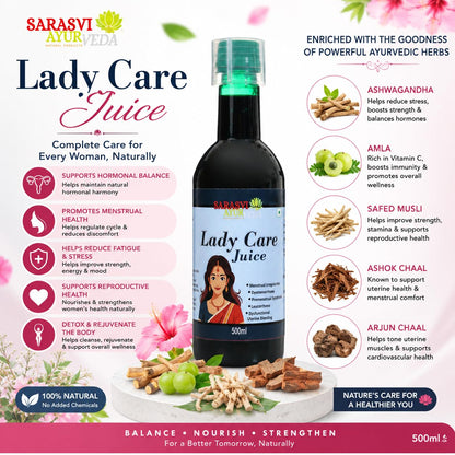 SARASVI AYURVEDA Ayurvedic Women Care Juice Combo | She care Herbal Wellness Drink for woman Daily Care Supplement for Feminine Wellness & General Well-Being | Supports Active Lifestyle, Hair & Skin Care | Each 1000 ml | Pack of 2