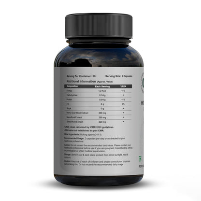 CUREFOREVER Horney Goat Weed, Maca Root & Safed Musli Extract | Safed Musli Capsules for Stamina and Performance - Maca Root to Enhance Vigour - 60 Capsules