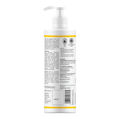 Tata 1mg Magnesium Body Lotion | Topical Body Lotion for Sleep, Muscle Relaxation & Recovery | Enriched with Chamomile, Shea Butter & Vitamin E | Dermatologically Tested | 250ml