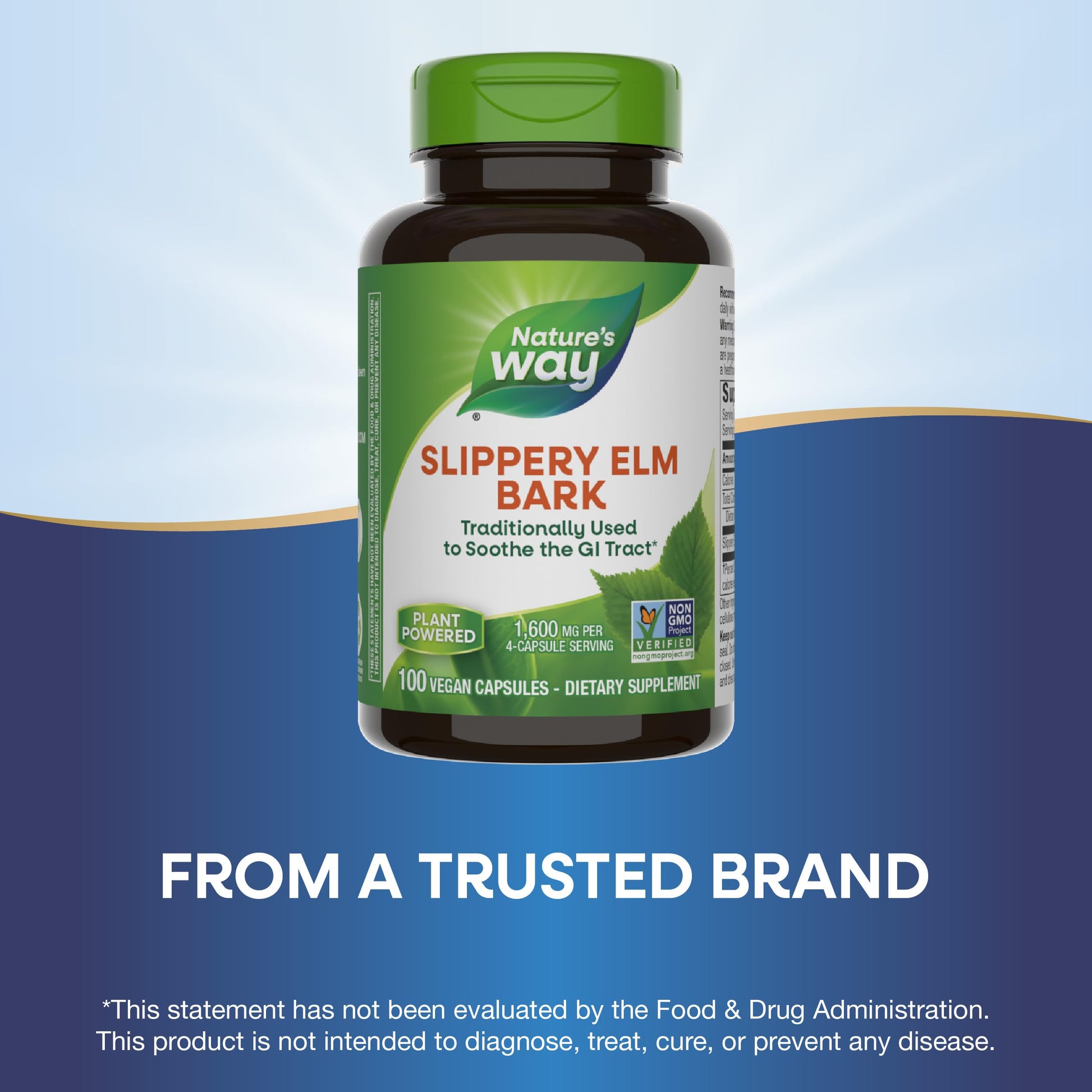 Nature's Way, Slippery Elm Bark, 400 mg, 100 Veggie Caps- image 6