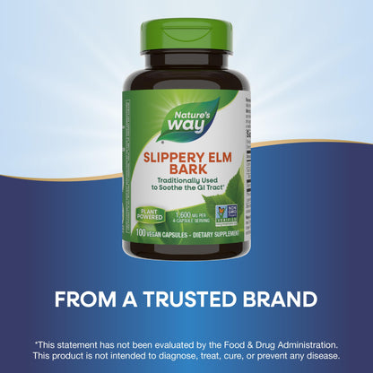Nature's Way, Slippery Elm Bark, 400 mg, 100 Veggie Caps- image 6