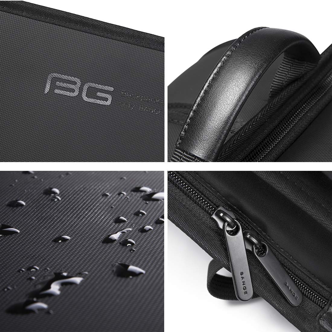 BANGE Water Resistant Polyester Unisex Business Travel Laptop Backpack- image 2