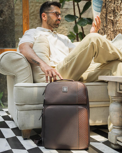 EUME Premium 15.6 in Laptop bags for Men & Women Office Use | Stylish Backpack Bag | Spacious Backpack for Travelling | 24L Zenith Brown