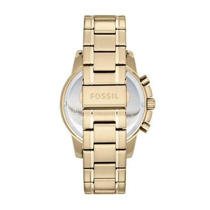 Fossil Men Stainless Steel Dean Analog Off-White Dial Watch-Fs4867, Band Color-Gold
