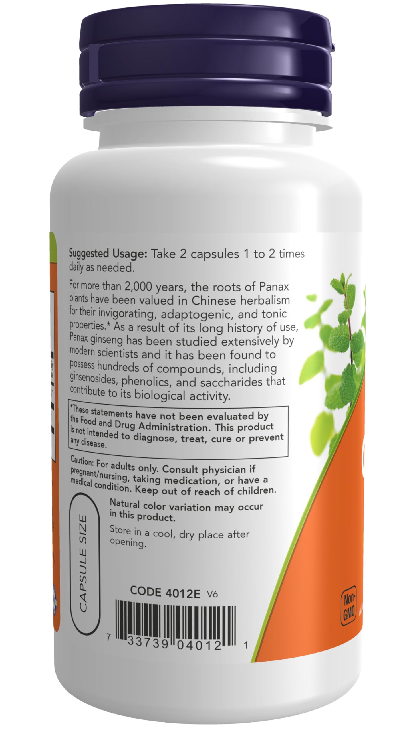 Now Foods: Panax Ginseng, 100 caps- image 2