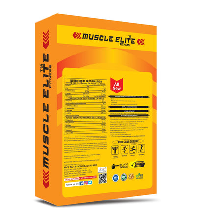 MUSCLE ELITE FITNESS Zero Tonic Instant Energy Drink Pre-Workout Electrolyte Energy Drink BCAA, Monohydrate and L-Glutamine Sports Supplement | 825mg Electrolytes [32 Servings] X1 Orange