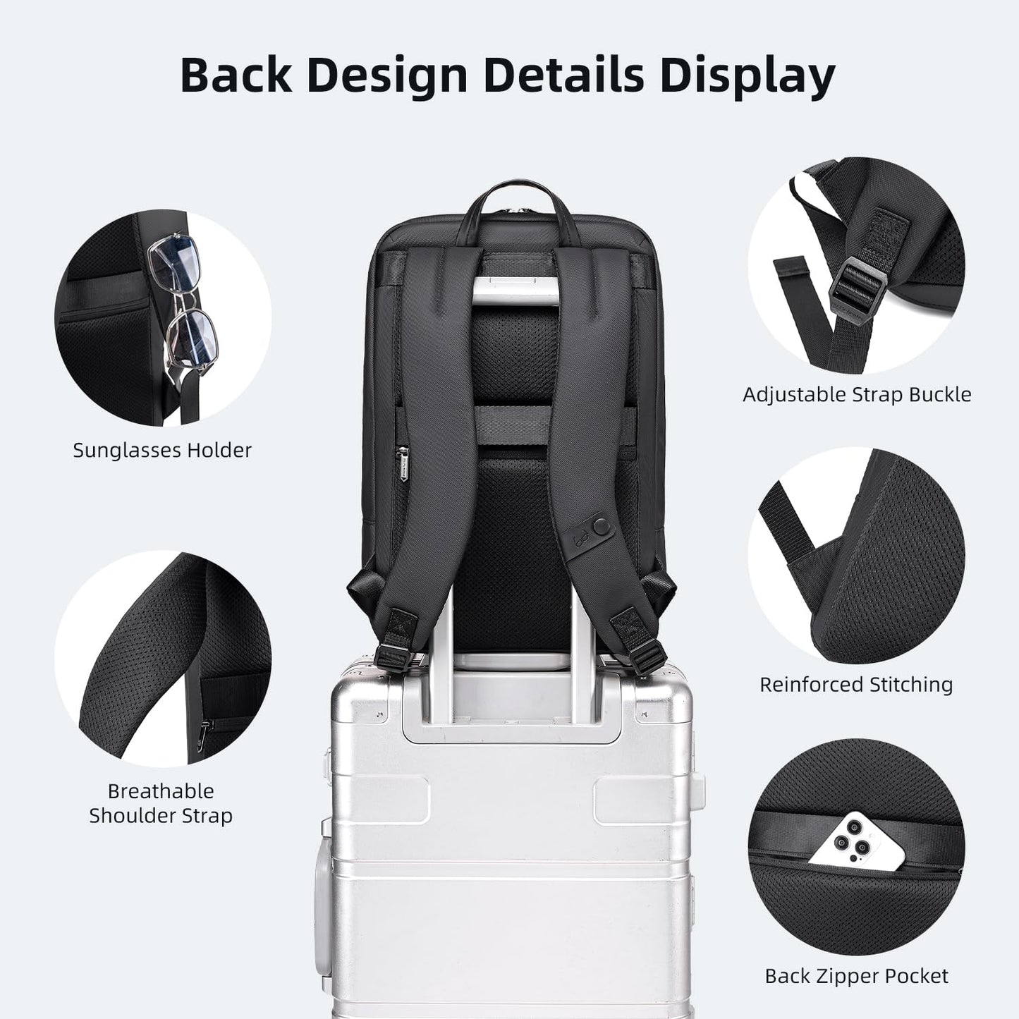 Arctic Hunter 25L Expandable Laptop Backpack for Men | Slim Office Business Backpack for 15.6 Inch Laptop | Water Resistant Travel & Daily Commute Bag