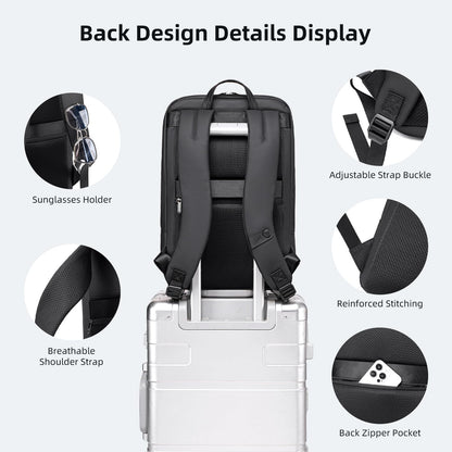 Arctic Hunter 25L Expandable Laptop Backpack for Men | Slim Office Business Backpack for 15.6 Inch Laptop | Water Resistant Travel & Daily Commute Bag