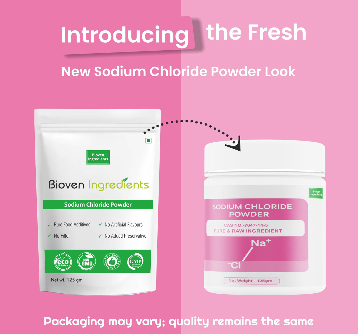 Bioven Ingredients Sodium Chloride Powder, Pure Supplement, 125gm