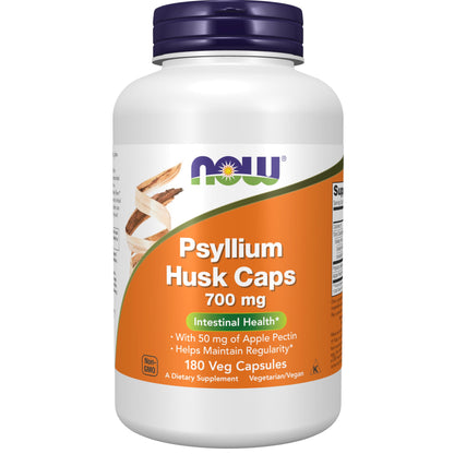 Now Foods Psyllium Husk 700mg with Pectin, Capsules, 180-Count