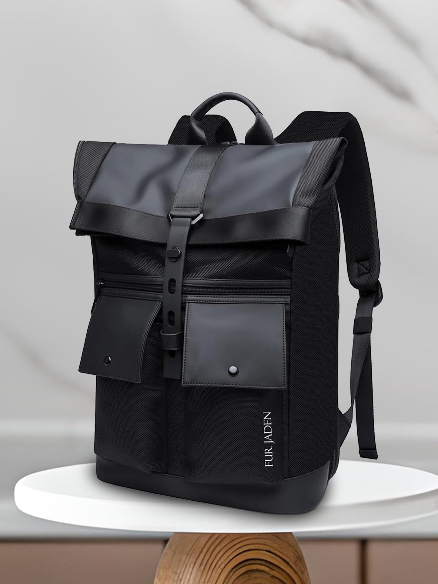 FUR JADEN Pro-III Innovative Sack Styled Smart Anti-Theft 2 Compartment Travel Laptop Backpack for Unisex For Business Professionals & College Students (Graphite Black), 20 Litres