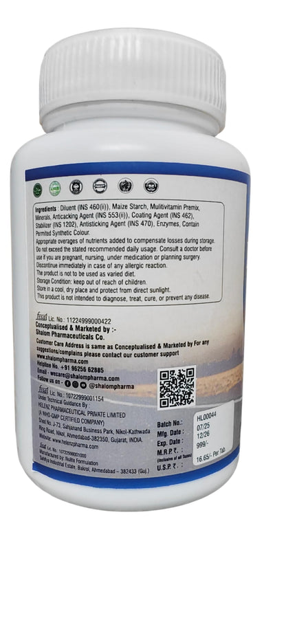 Shalom Pharmaceuticals Magnesium Glycinate (2000 mg, 100% RDA) | Better Sleep Quality & Muscle Recovery | High Absorption Chelated Magnesium | 60 Tablets