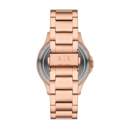 Armani Exchange Stainless Steel Analog Black Dial Men's Watch-Ax2456, Band Color:Rose Gold