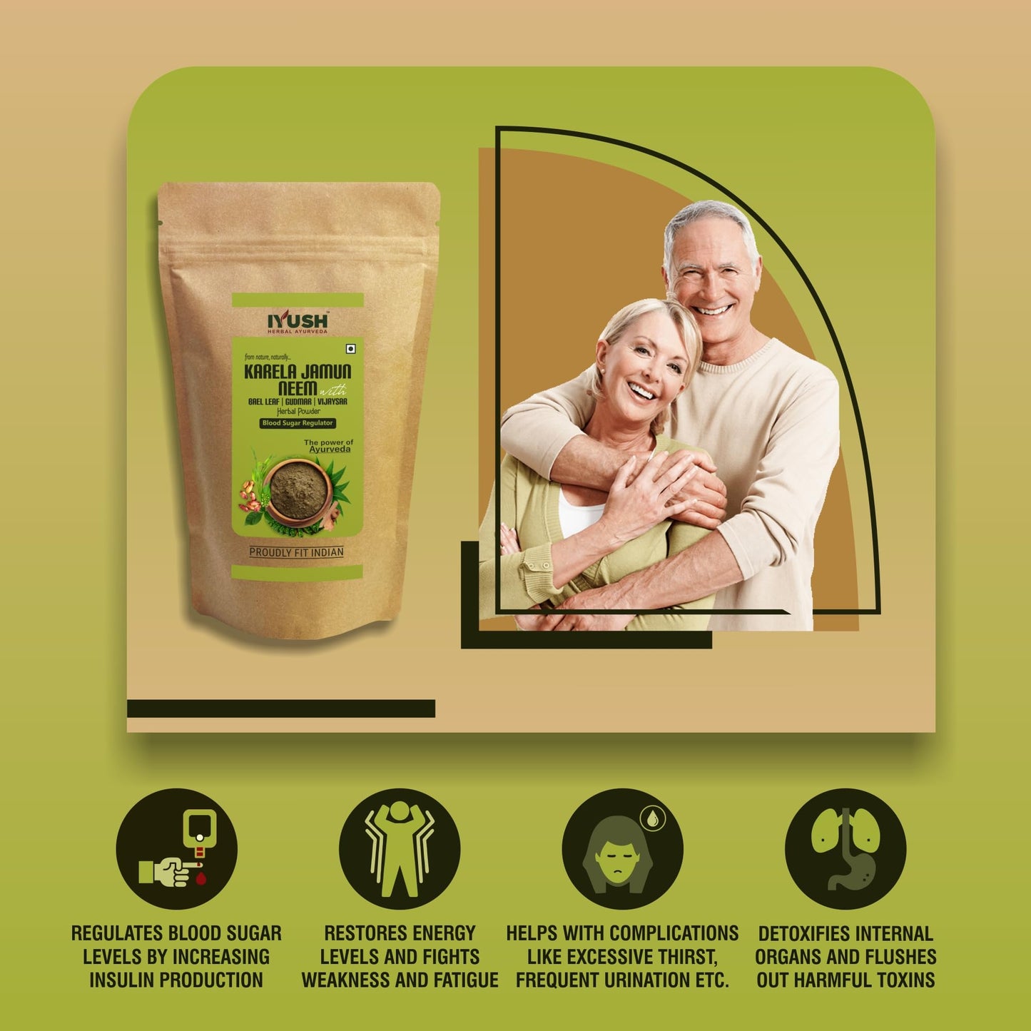 IYUSH Herbal Ayurvedic Karela Jamun Neem Powder with Gudmar, Vijaysar,- image 5