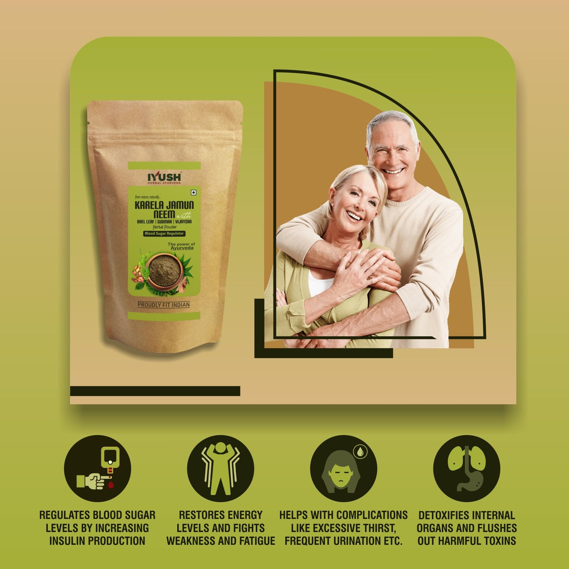 IYUSH Herbal Ayurvedic Karela Jamun Neem Powder with Gudmar, Vijaysar,- image 5