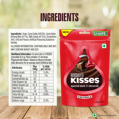 HERSHEY'S Kisses Special Dark 'N' Almonds 100.8 Gram