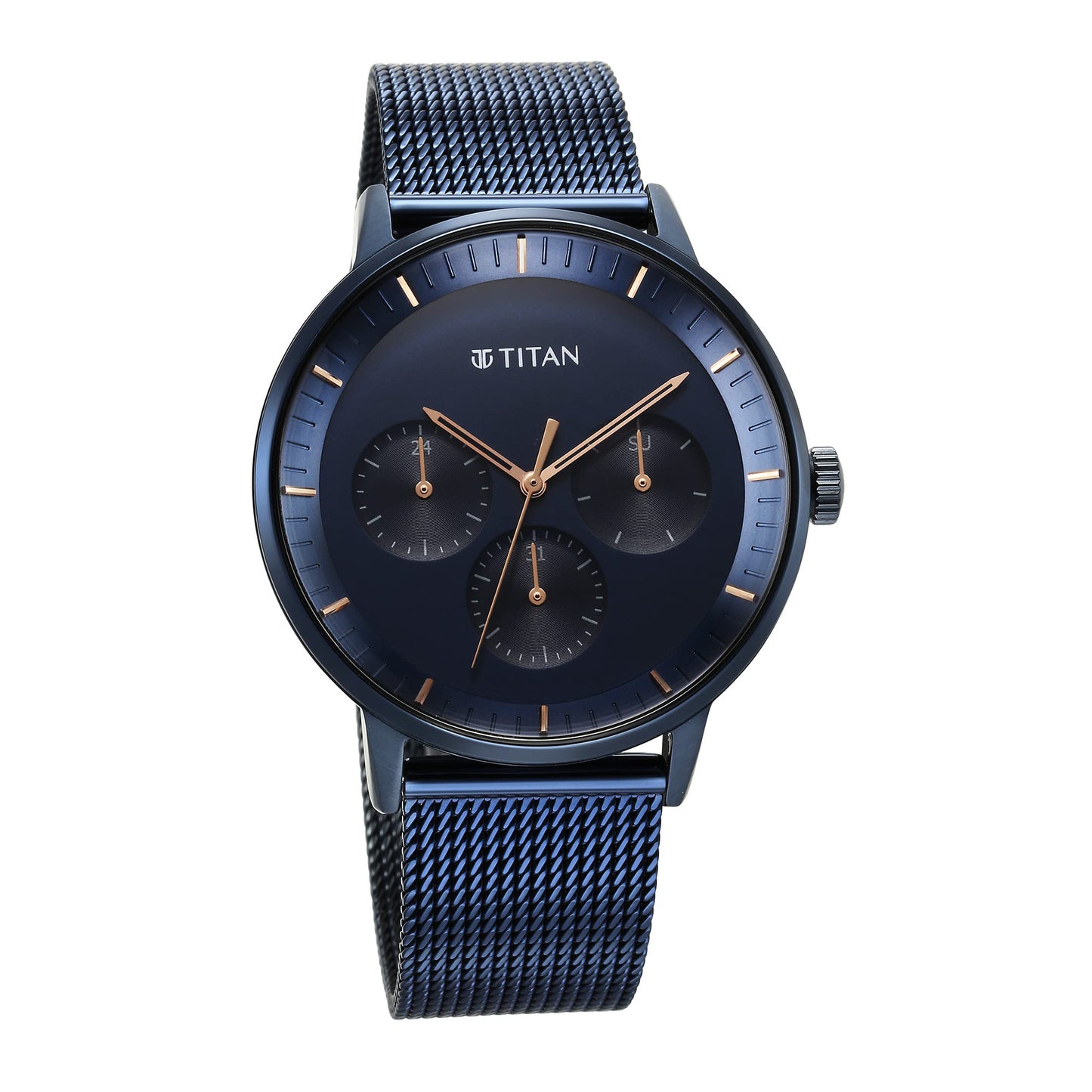 Titan Modern Classics Blue Dial Quartz Multifunction Stainless Steel St- image 5