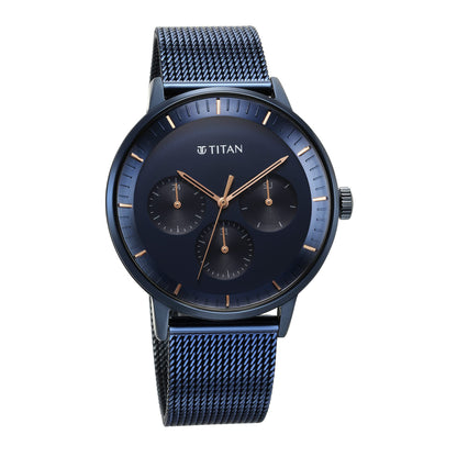 Titan Modern Classics Blue Dial Quartz Multifunction Stainless Steel St- image 5