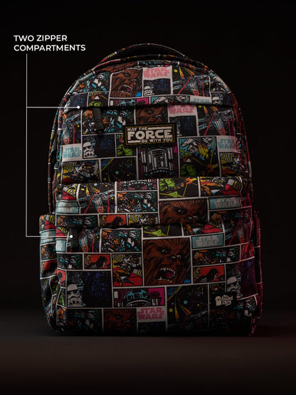 The Souled Store Star wars: Iconic Black All Over Printed Polyester 22L Casual Backpacks