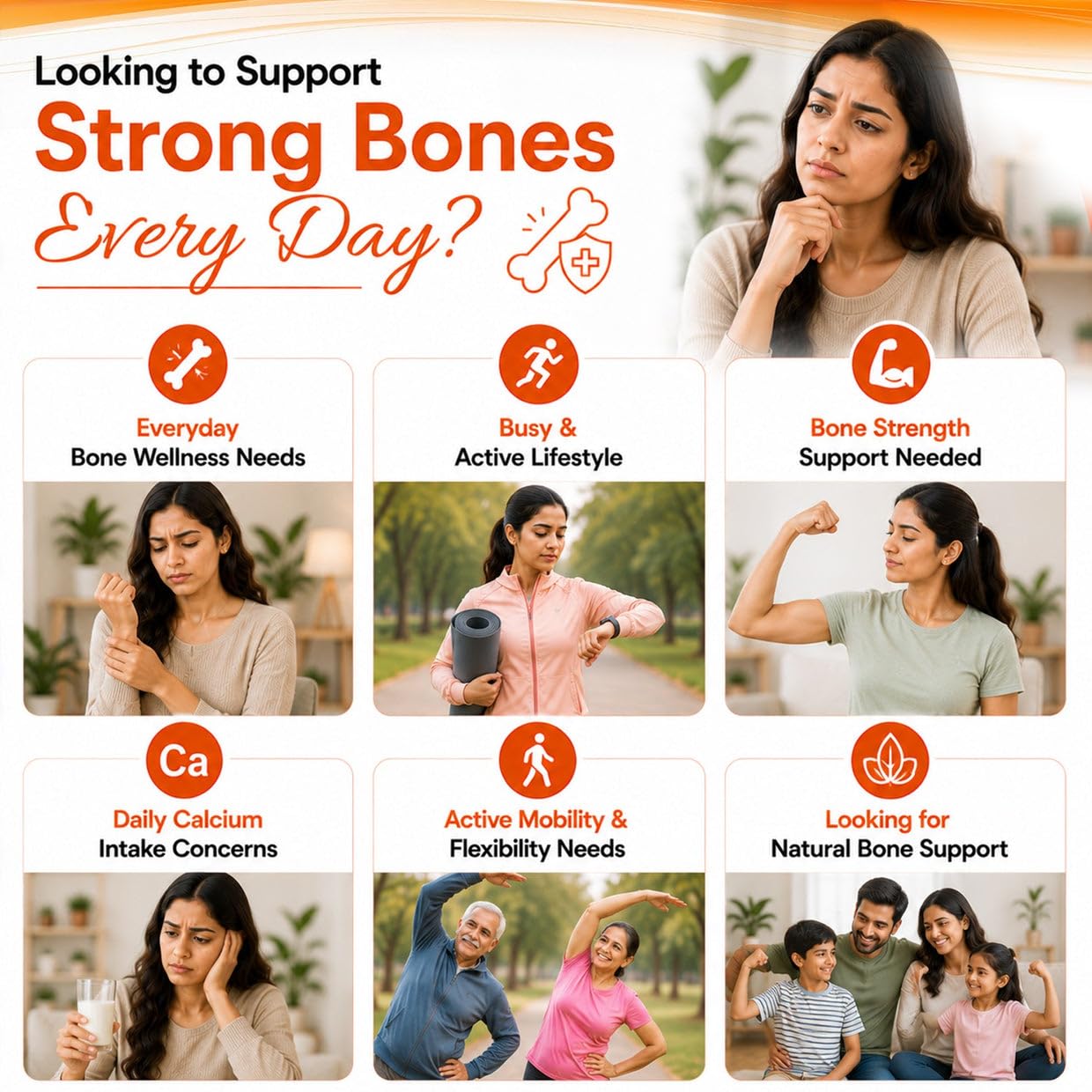 Calcare Natural Calcium Vegan Capsules (60) | Ayurvedic Calcium Supplement for Bone Strength, Joint Health & Teeth Support