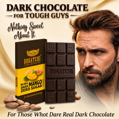 BOGATCHI Dark Chocolate 99%| Mango | Real Cocoa Intense Dark Chocolate, 60 gm