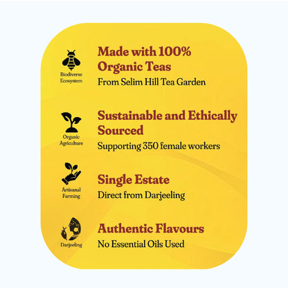 Dorje Teas Roasted Flush Darjeeling Black Tea | 100g (Pack of 1) | Selim Hill Estate | Rich & Bold Roasted Flavour | 100% Single Estate Whole Leaf | No Dust or Fannings | 40 Cups