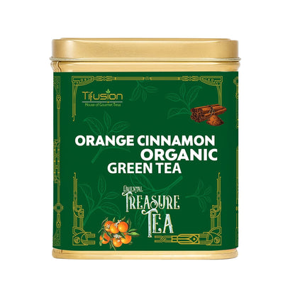 Tifusion Orange Cinnamon Organic Green Tea With Good Ingredient For Cholesterol Blood Pressure Rich in Antioxidant Vitamin C Best As Hot Drink Or Iced Cooler Garden Whole Leaf Darjeeling Tea (100 gm)