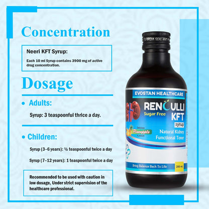 Evostan Healthcare Renculli KFT Syrup, Pineapple Flavour, 200 ml