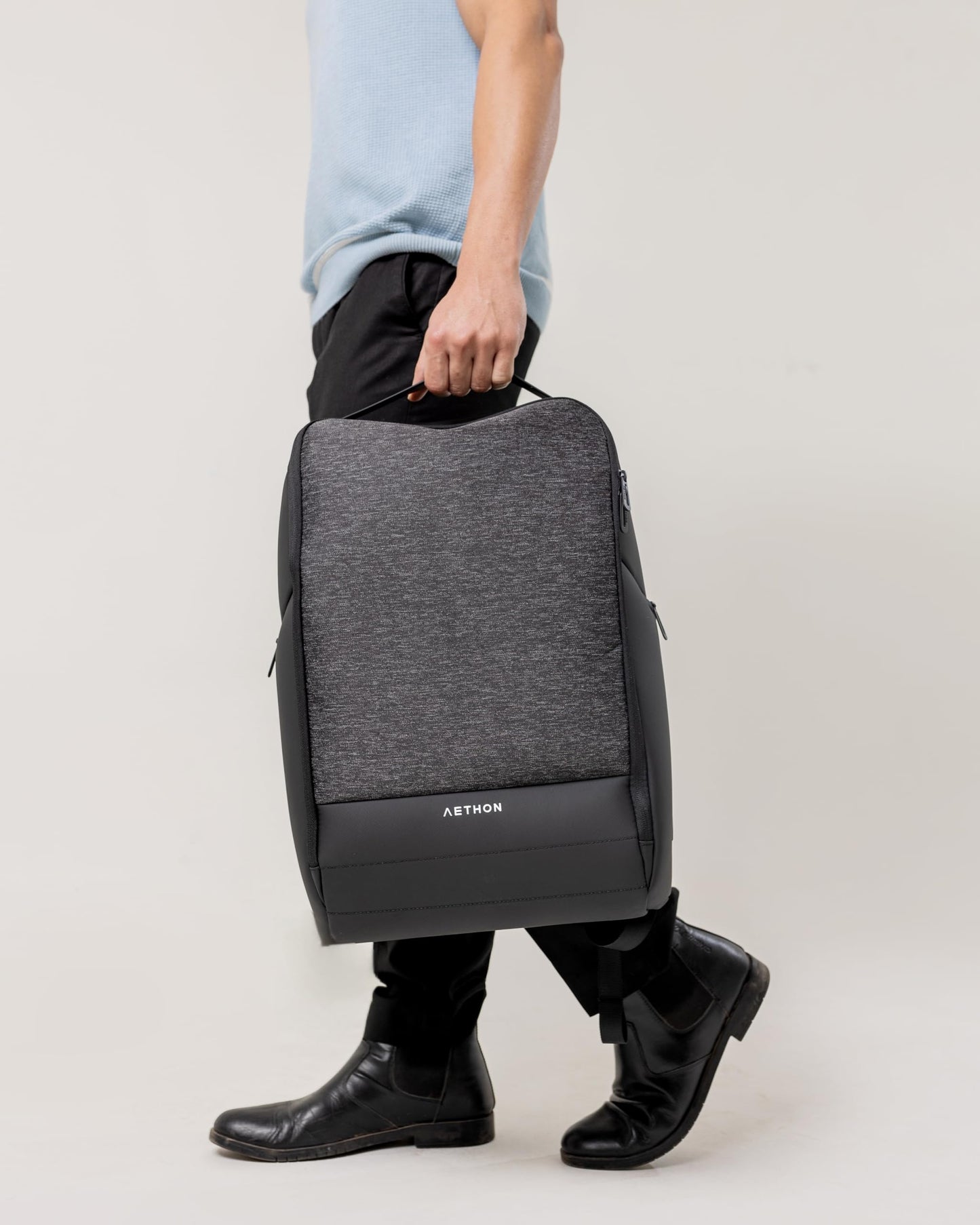 AETHON | Infusion 15.6-inch Laptop Backpack | Water-Resistant with Multiple Pockets for Office, Travel | Shoulder Bag Made with Lightweight, Durable PE Material (Grey)