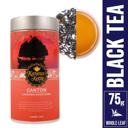 Karma Kettle Canton - Lapsang Souchong Smoked Black Tea, Loose Leaf Tea 75 gm