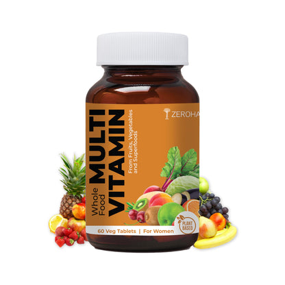 ZEROHARM Whole Food Multivitamin | Women Multivitamin & Multimineral | Vitamin A, C, D, Folic acid, Biotin | Iron, Magnesium, Zinc, Potassium | Skin, energy & immunity, mood & bones